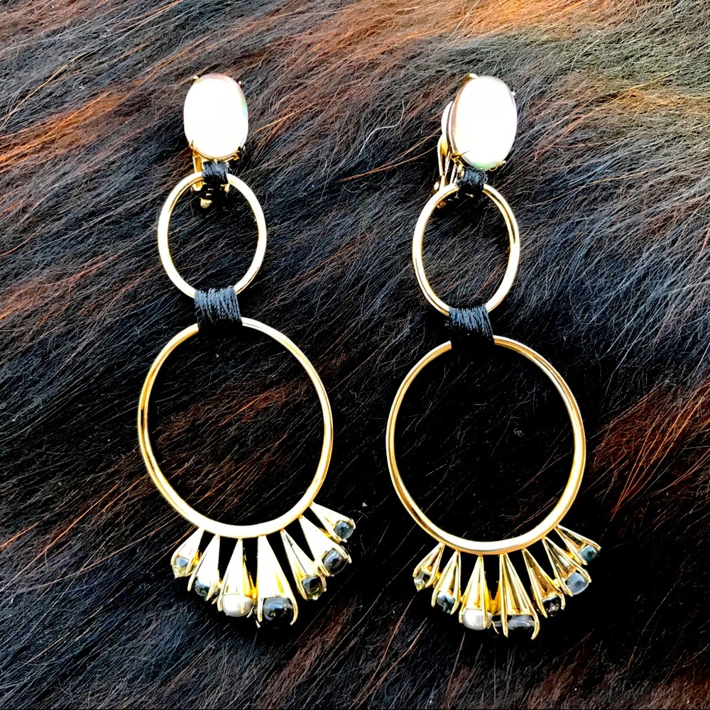 Alexis Bittar gold plated lucite accent earrings